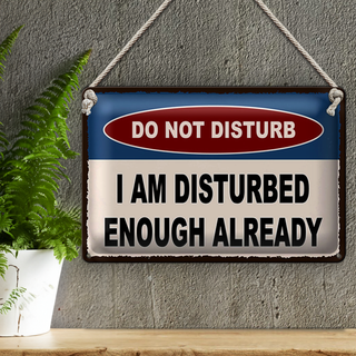 Blechschild Spruch 30x20cm do not disturb a am disturbed