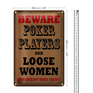 Blechschild Spruch 20x30cm Poker Players and loose women