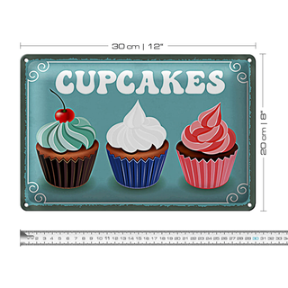 Blechschild Spruch 30x20cm Cupcakes