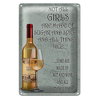 Blechschild Spruch 20x30cm not all girls made of sugar and