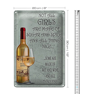 Blechschild Spruch 20x30cm not all girls made of sugar and