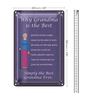 Blechschild Spruch 20x30cm why Grandma is the best Oma