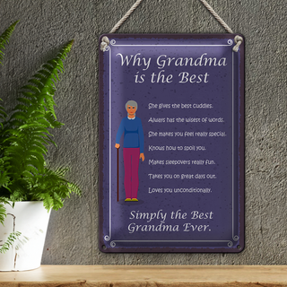 Blechschild Spruch 20x30cm why Grandma is the best Oma