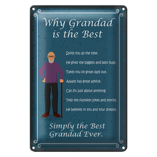 Blechschild Spruch 20x30cm why Grandad is the best Opa