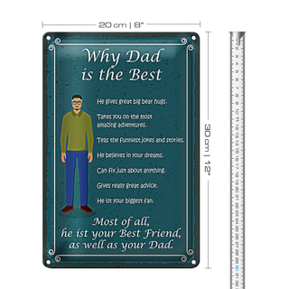 Blechschild Spruch 20x30cm why Dad is the best Papa bester