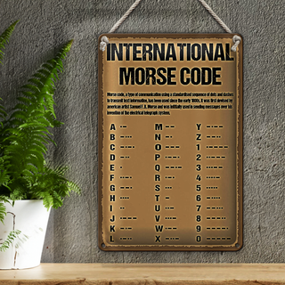 Blechschild Spruch 20x30cm international Morse code