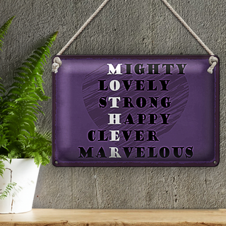 Blechschild Spruch 30x20cm Mother mighty lovely happy Mama