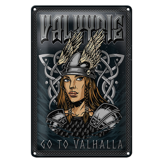 Blechschild Spruch 20x30cm Valkyrie go to Valhalla Wiking