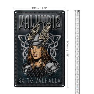 Blechschild Spruch 20x30cm Valkyrie go to Valhalla Wiking