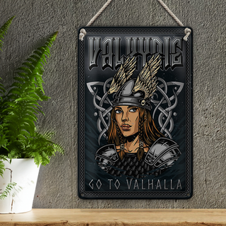 Blechschild Spruch 20x30cm Valkyrie go to Valhalla Wiking
