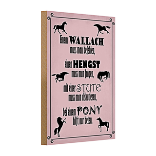 Holzschild Spruch 20x30cm Pferde Wallah Hengst Pony Stute