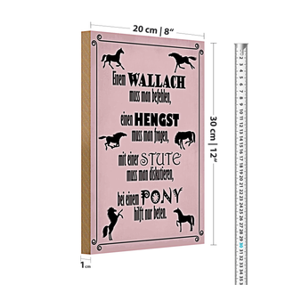Holzschild Spruch 20x30cm Pferde Wallah Hengst Pony Stute