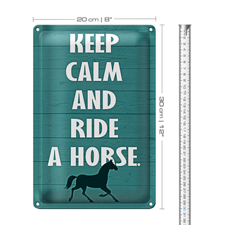 Blechschild Spruch 20x30cm keep calm and ride a horse Pferd