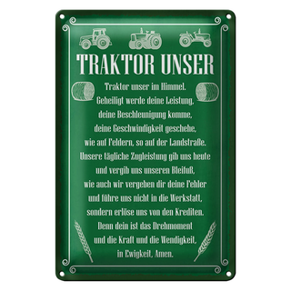 Blechschild Spruch 20x30cm Traktor unser in Ewigkeit Amen
