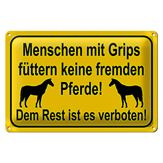 Blechschild Hinweis 30x20cm keine fremden Pferde füttern