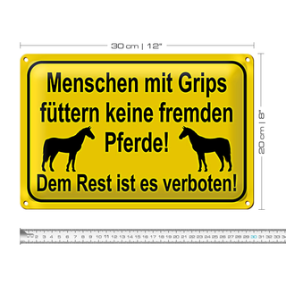 Blechschild Hinweis 30x20cm keine fremden Pferde füttern