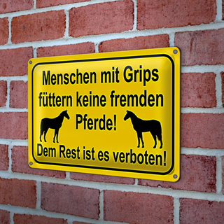Blechschild Hinweis 30x20cm keine fremden Pferde füttern