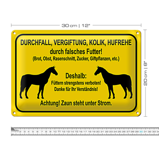 Blechschild Hinweis 30x20cm füttern strengstens verboten