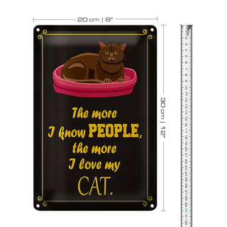 Blechschild Spruch 20x30cm Katze  i love my CAT