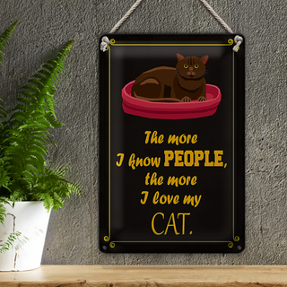 Blechschild Spruch 20x30cm Katze  i love my CAT