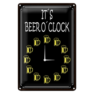 Blechschild Spruch 20x30cm its Beer oclock Bier