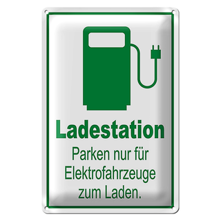 Blechschild Parken 20x30cm Ladestation nur Elektrofahrzeuge