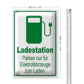 Blechschild Parken 20x30cm Ladestation nur Elektrofahrzeuge