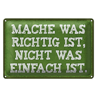 Blechschild Spruch 30x20cm mache was richtig nicht einfach