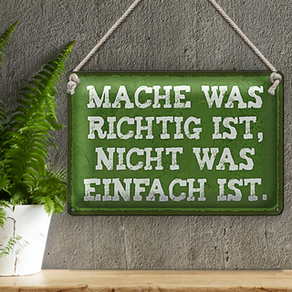 Blechschild Spruch 30x20cm mache was richtig nicht einfach