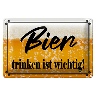 Blechschild Spruch 30x20cm Bier trinken ist wichtig!