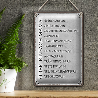 Blechschild Spruch 20x30cm Mama Familienmanagerin Freundin