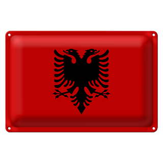 Blechschild Flagge Albanien 30x20cm Flag of Albania
