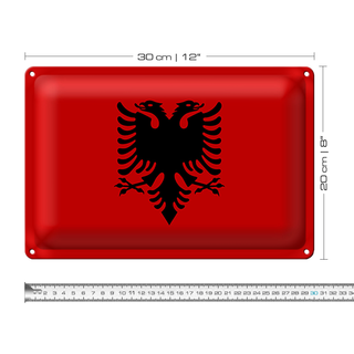 Blechschild Flagge Albanien 30x20cm Flag of Albania
