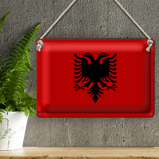 Blechschild Flagge Albanien 30x20cm Flag of Albania