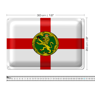 Blechschild Flagge Alderney 30x20cm Flag of Alderney