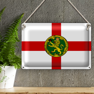 Blechschild Flagge Alderney 30x20cm Flag of Alderney