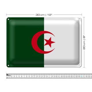 Blechschild Flagge Algerien 30x20cm Flag of Algeria