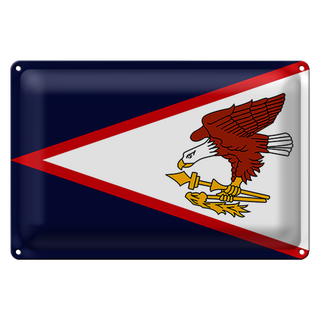 Blechschild Flagge 30x20cm Flag of American Samoa