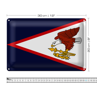 Blechschild Flagge 30x20cm Flag of American Samoa