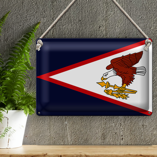 Blechschild Flagge 30x20cm Flag of American Samoa