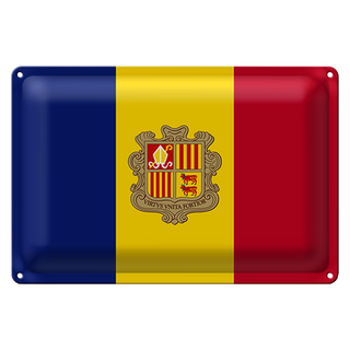 Blechschild Flagge Andorra 30x20cm Flag of Andora
