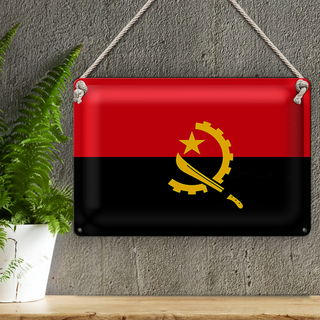 Blechschild Flagge Angola 30x20cm Flag of Angola