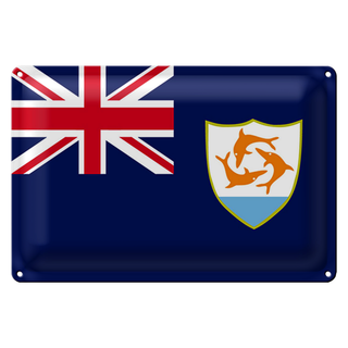 Blechschild Flagge Anguilla 30x20cm Flag of Anguilla