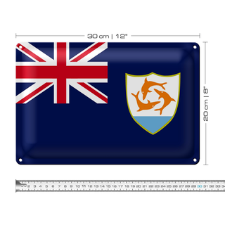 Blechschild Flagge Anguilla 30x20cm Flag of Anguilla