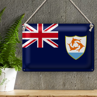 Blechschild Flagge Anguilla 30x20cm Flag of Anguilla