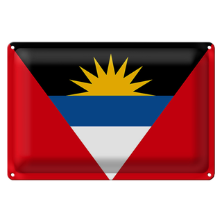 Blechschild Flagge Antigua und Barbuda 30x20cm Flag