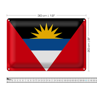 Blechschild Flagge Antigua und Barbuda 30x20cm Flag