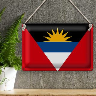 Blechschild Flagge Antigua und Barbuda 30x20cm Flag