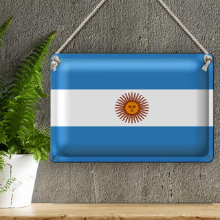 Blechschild Flagge Argentinien 30x20cm Flag of Argentina