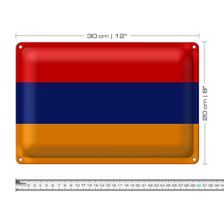 Blechschild Flagge Armenien 30x20cm Flag of Armenia